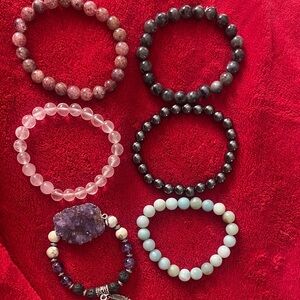 Bundle of 6 Healing Stone Bracelets